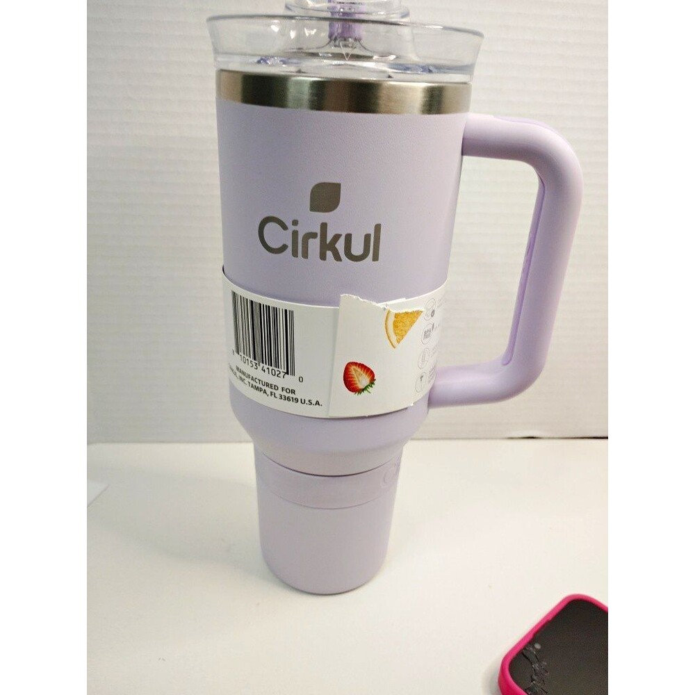 Cirkul 40 oz Purple Insulated Stainless Steel Tumbler w/ Handle & Screw-On Lid